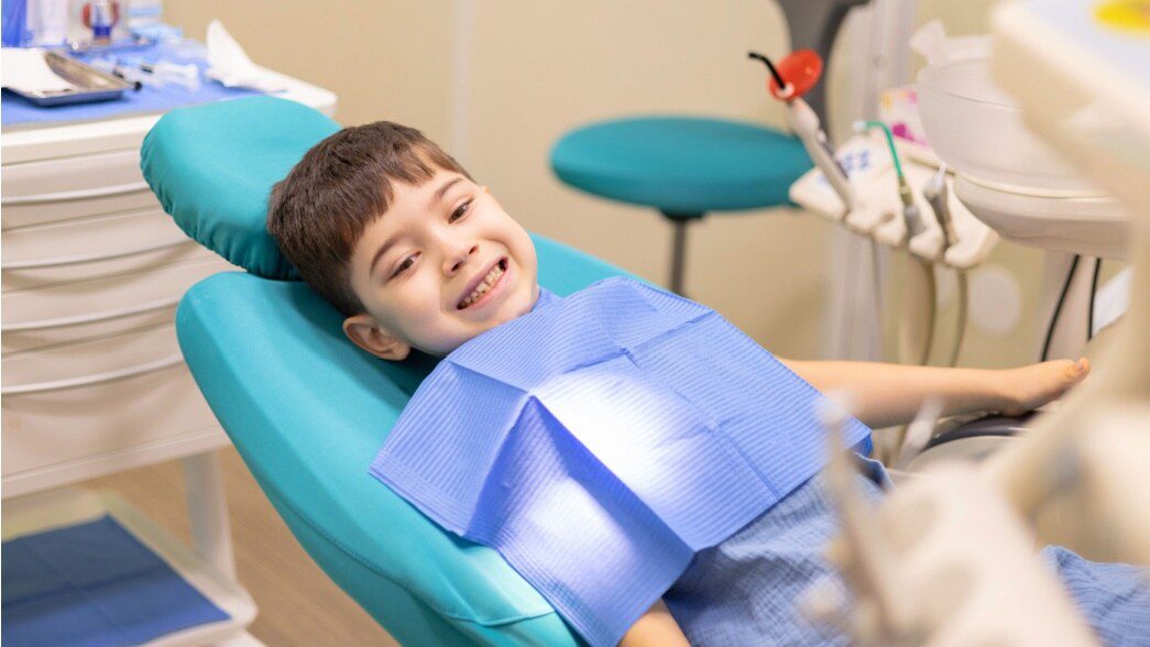 Young boy at the dentist